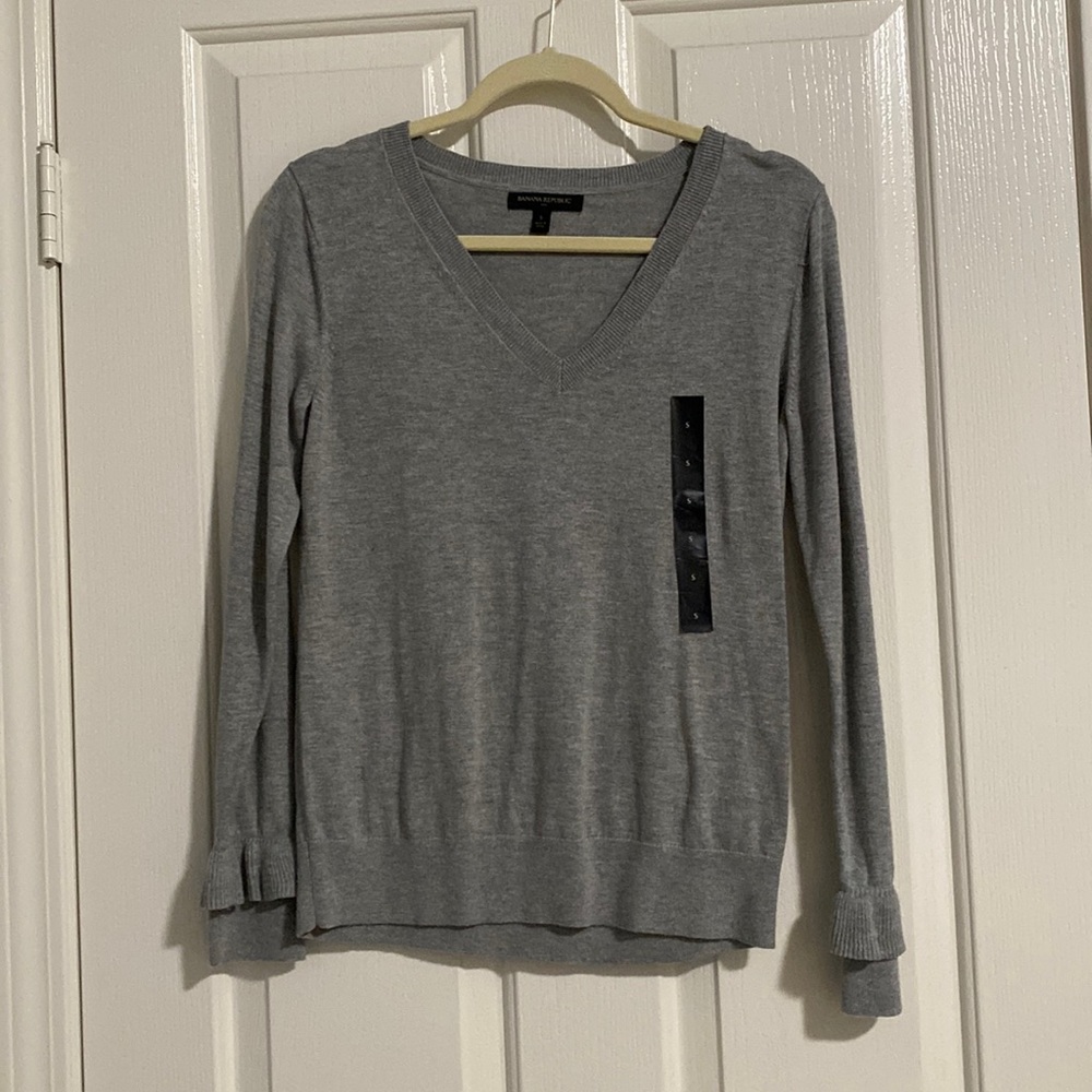 Grey V Neck Sweater